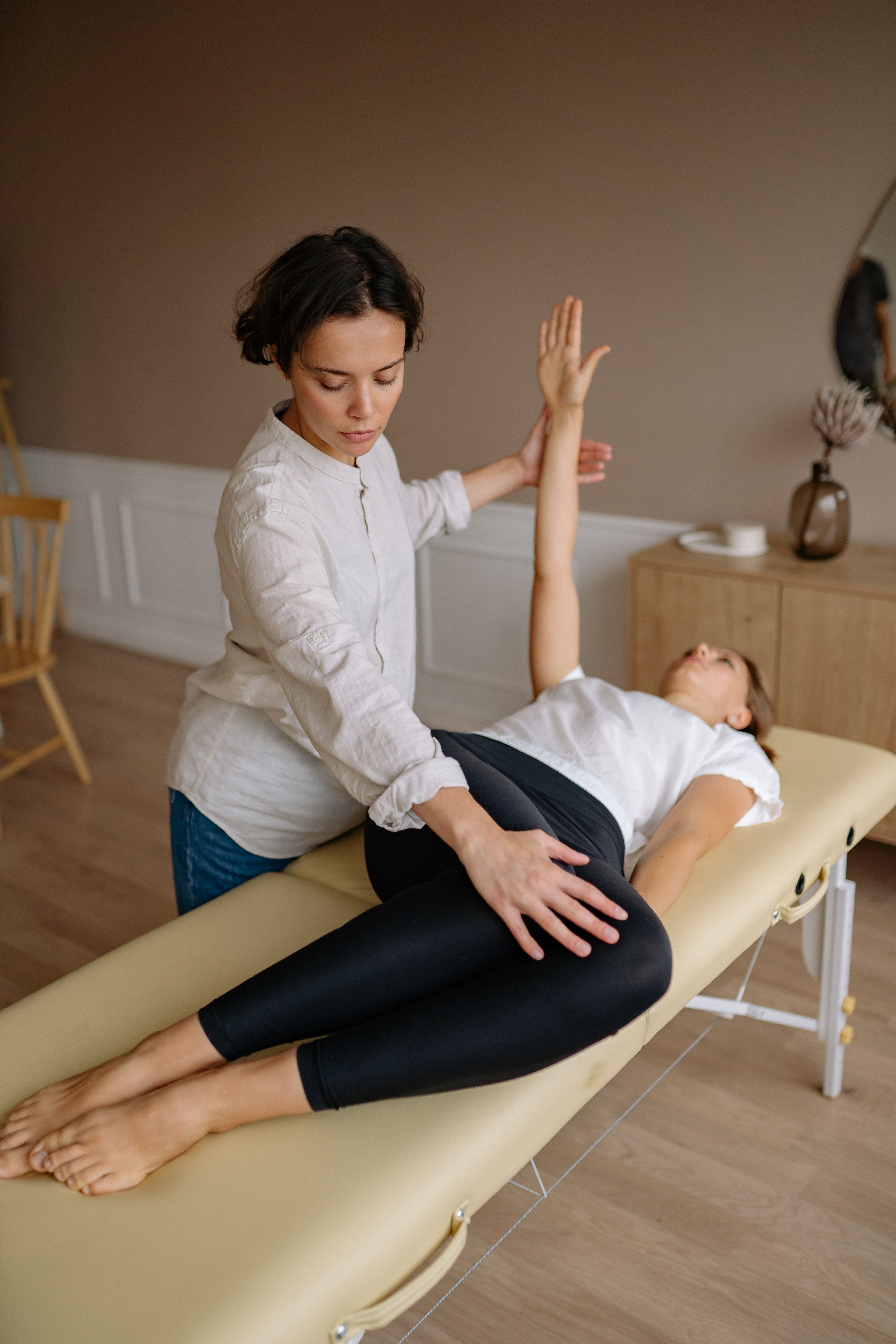 Physical therapy session with child